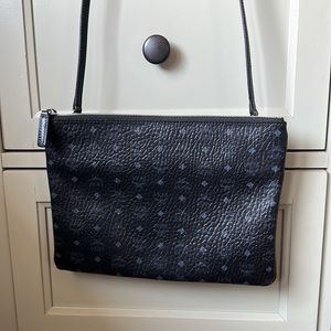 MCM Crossbody Pouch in Visetos Original (Black)